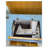 Vintage Singer Model 500A Sewing Machine w/ Accessories, Rowenta Iron, Table