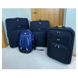 3-Piece Black Softside Luggage Set with Adidas Backpack