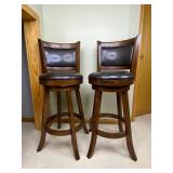 Pair of Swivel Bar Stools with 29.5" Seat Height