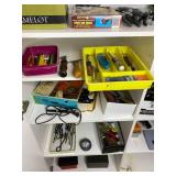 Hand tool lot - staple guns, soldering gun, drills, files, hardware