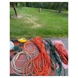 Assorted Extension Cords, Timers, Switches, and Utility Lamps