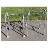 Invacare and Drive Folding Walkers, One with Wheels