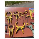 Assorted Woodworking Clamp Hand Tool Lot - Quick Release, C-Clamps, 90-Degree
