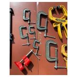 Assorted Woodworking Clamp Hand Tool Lot - Quick Release, C-Clamps, 90-Degree