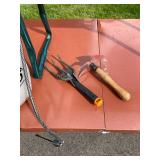 Gardening Essentials Lot: Kneeler Bench, Preen Weed Preventer, Sprayer, Tools