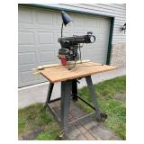 Vintage Sears Craftsman 10" Radial Arm Saw with Stand and Light