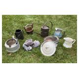 Assorted Planters and Watering Cans
