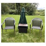 2 Chair and Table Patio Set with Umbrella