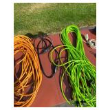 Assorted Extension Cords, Timers, Switches, and Lamp