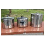 3 Stainless Steel Stock Pots - Tramontina & RangeCraft, 8 Qt