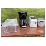 Cuisinart Toaster, Hamilton Beach Coffee Maker, CD Clock Radio, Shelf Organizer