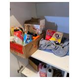 Garage Cabinet Lot: Oils, Cleaners, Funnels, Bags & Misc Tools