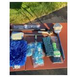 Assorted Car Wash Mitts, Brushes, and Scrubs