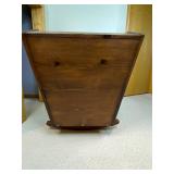 Vintage Handmade Solid Wood Baby Cradle with Mattress & Blanket