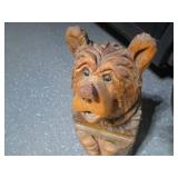 Hand carved and painted wood Bear O...
