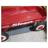 Vintage Red metal Steger wagon with...