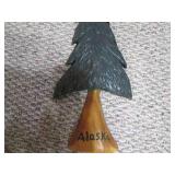 Hand carved and painted wood tree o...