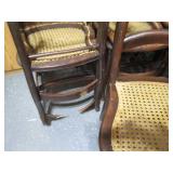(6) Vintage Wood framed chairs with...
