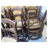 (6) Vintage Wood framed chairs with...
