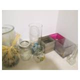 Vintage oil lamp, stones and home d...