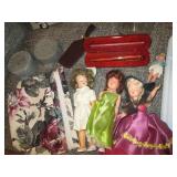 2 large lumps of lead, vintage doll...