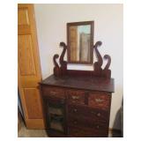 Vintage Tigers-Eye style wood chest...