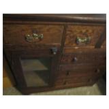 Vintage Tigers-Eye style wood chest...