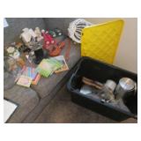 Tote of vintage Avon and other bran...