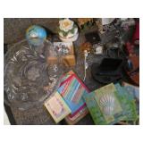 Tote of vintage Avon and other bran...