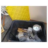 Tote of vintage Avon and other bran...