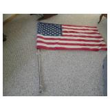 American flag with an eagle and pol...