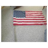 American flag with an eagle and pol...