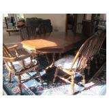 Vintage dark wood Clawfoot dining t...