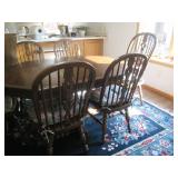 Vintage dark wood Clawfoot dining t...