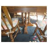 Vintage dark wood Clawfoot dining t...