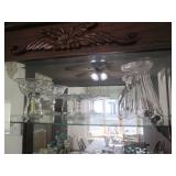Collection of vintage glass serving...