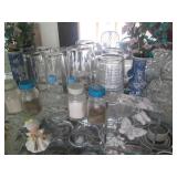Collection of vintage glass serving...