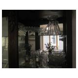 Collection of vintage glass serving...