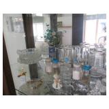 Collection of vintage glass serving...