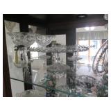 Collection of vintage glass serving...