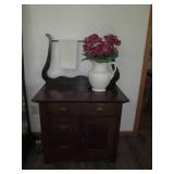 Vintage Entry Wash Basin Cabinet ma...
