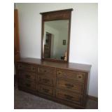 Stunning vintage carved wood 9-draw...