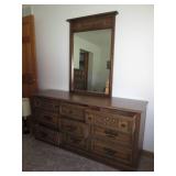 Stunning vintage carved wood 9-draw...