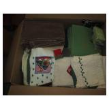 Variety of washcloths, leather care...