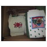 Variety of washcloths, leather care...
