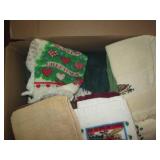 Variety of washcloths, leather care...