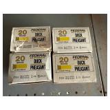 4 Boxes 20 Gauge Federal Hi-Power Duck/Pheasant Shells 4 Boxes 20 Gauge Federal Hi-Power Duck/Pheasant Shells