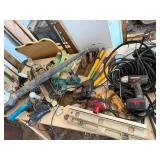 Everything on Table - Tools, Levels, Ryobi Blower & Lawn Clippers Everything on Table - Tools, Levels, Ryobi Blower & Lawn Clippers