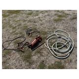 Hydraulic Floor Jack, Booster Cables & Garden Hose Hydraulic Floor Jack, Booster Cables & Garden Hose