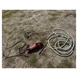 Hydraulic Floor Jack, Booster Cables & Garden Hose Hydraulic Floor Jack, Booster Cables & Garden Hose